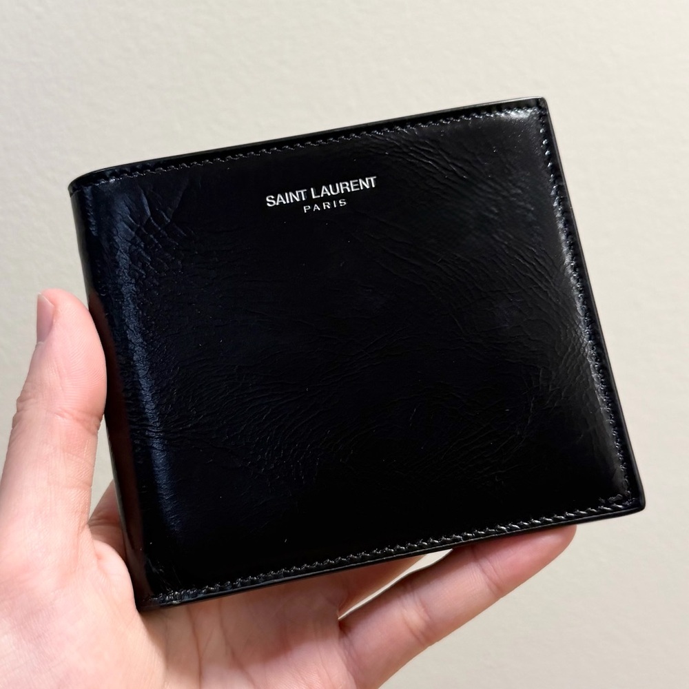 NWB Saint Laurent Men’s East West Leather Bifold Wallet - Picture 2 of 8